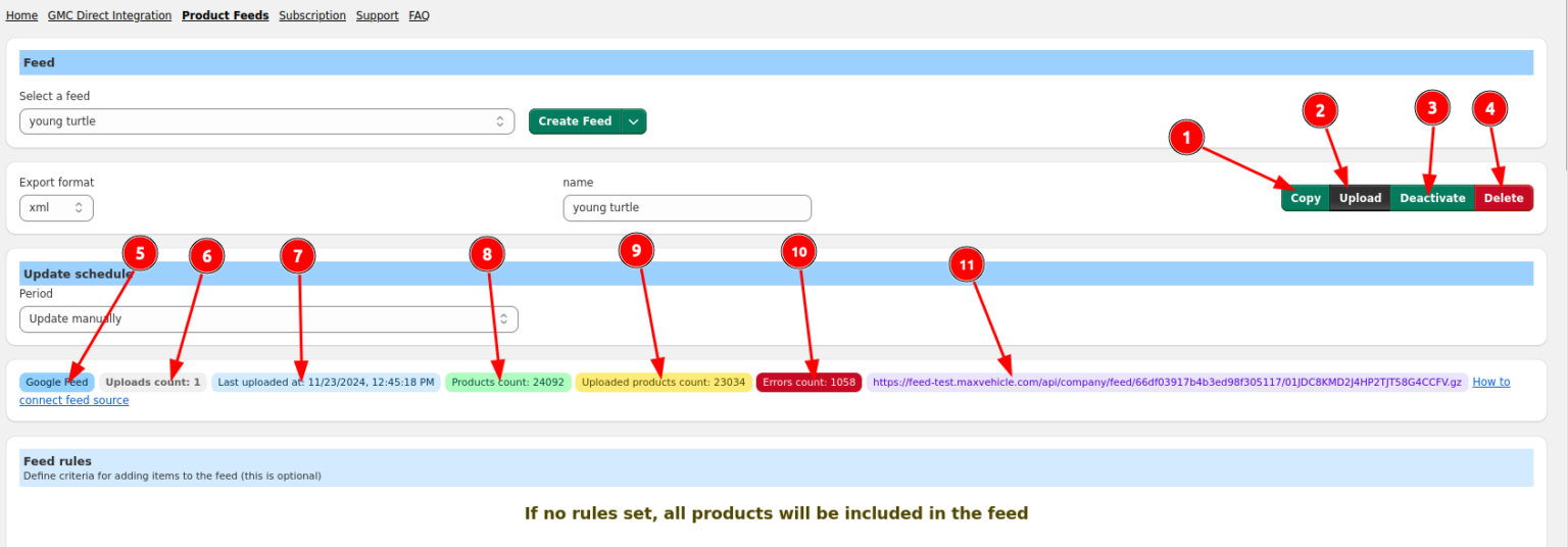 Feed controls